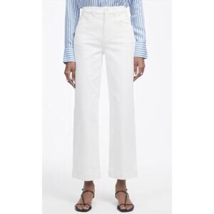 Madewell The Petite Perfect Vintage Wide-Leg Crop Jeans WMNS SZ 28P White NU300